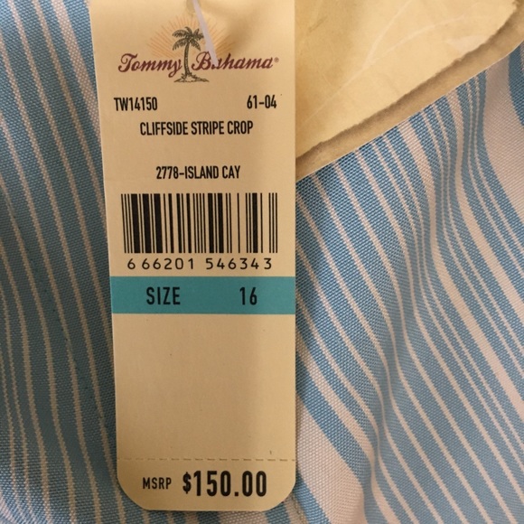 ❤️ NWT Tommy Bahamas Women's Silk Crop Pant 16 - Picture 4 of 4